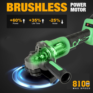 8100rpm 20V Brushless Cordless Angle Industrial DIY <b>Tool</b> Battery <b>Powered</b> With Grinding Wheel CA-20A-2 Brushless Cordless Angle - Product Image 5