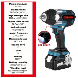 <span class=keywords><strong>Clé</strong></span> <span class=keywords><strong>à</strong></span> chocs électrique sans fil 1800 N.m pour camions, outil de serrage sans fil 1/2 pouce compatible <span class=keywords><strong>avec</strong></span> <span class=keywords><strong>batterie</strong></span> <span class=keywords><strong>Makita</strong></span> 18V - Product Image 2