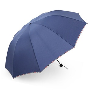 Paraguas Manual Grande de 10 Varillas con Estructura de Hierro, Plegable en Tres Partes, Protección Solar y Contra la Lluvia, para Viajes - Product Image 2