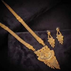 Wholesale Long Floral Design Indian Fashion Jewelry 14K 18K 24K Gold Plated Brass Orthodox Religious Ornament - Product Image 3