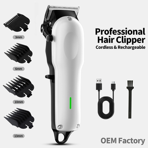 Nueva Cortadora de Pelo Eléctrica Inalámbrica Profesional Blanca 2026, Recargable, para Barbería - Product Image 1