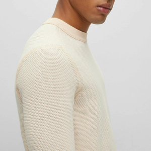 Jersey Jacquard de alta calidad personalizado para hombre, Jersey de algodón con cuello redondo, suéteres de espiga - Product Image 2