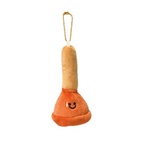 Porte-clés fantaisie en peluche en forme de piston, bicolore, doux et moelleux, avec broderie, cadeau unique et amusant pour les jeunes