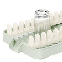 Égouttoir à vaisselle compact WIREKING en plastique, capacité 14 assiettes, avec bac de récupération des eaux amovible