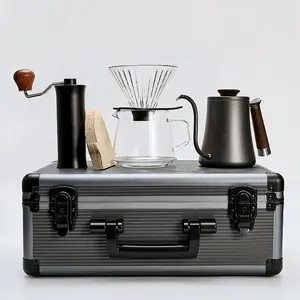 Kahve setleri yapımcıları üzerine dökün hepsi 1 kahve aksesuarları araçları Barista setleri Gooseneck su ısıtıcısı seyahat çantası el demlemek kahve kiti