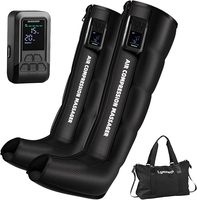 Masseur de jambes à compression d'air électrique, bottes de récupération pour les jambes entières avec chaleur et plusieurs niveaux d'intensité