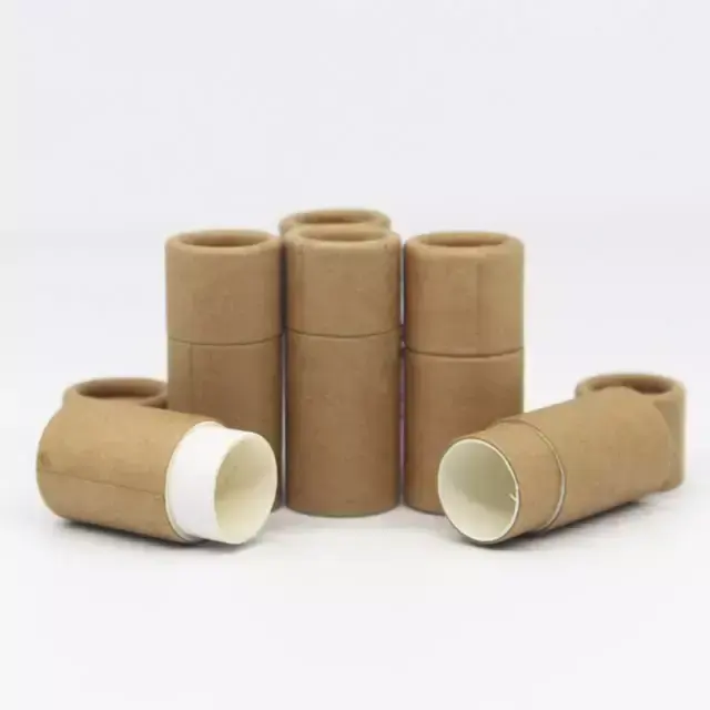 Op Maat Gemaakt Recyclebaar Materiaal Verschillende Ounce Lippenbalsem Bruine Kraft Duwpapier Buis Geschenkpapier Verpakking