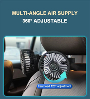 Ventilateur de refroidissement de siège de voiture noir à 3 vitesses, 120W, charge USB, double tête, rotation à 360 degrés, refroidisseur de cou pour accessoires de voiture d'été