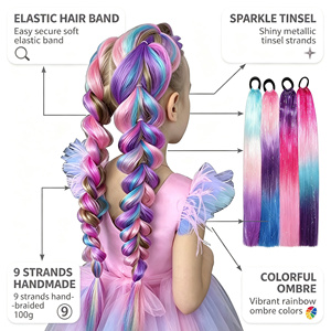 Kit <span class=keywords><strong>de</strong></span> trenzado <span class=keywords><strong>de</strong></span> 9 hebras <span class=keywords><strong>para</strong></span> máquina, doble trama, hilo resistente a altas temperaturas, hilo láser <span class=keywords><strong>de</strong></span> <span class=keywords><strong>colores</strong></span>, <span class=keywords><strong>trenzas</strong></span> EZ, rastas, onda oceánica larga - Product Image 2