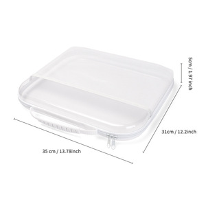 Sac de rangement en maille PVC avec fermeture éclair, organisateur rigide transparent, sac de voyage étanche pour cosmétiques, étui organisateur de papeterie - Product Image 2