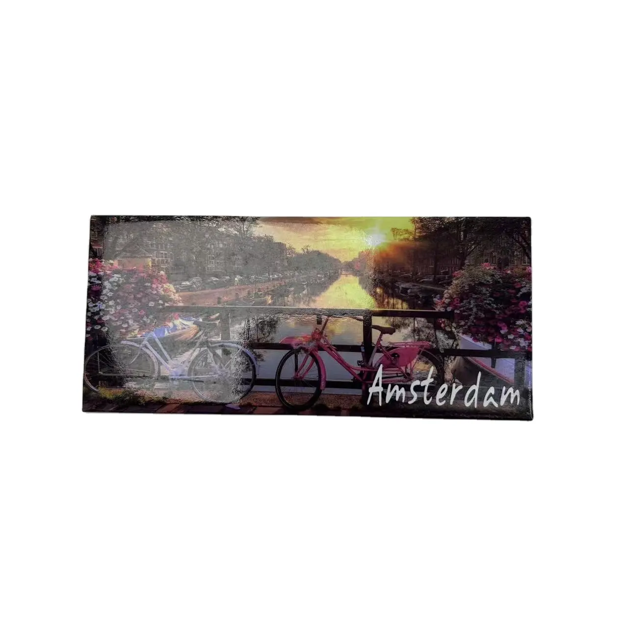 Amsterdam Holland popular flor sol retângulo papel impresso lembrança turista personalizado nome cartão menu geladeira ímã