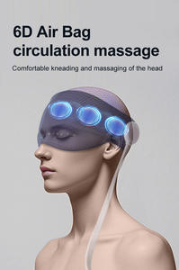 Casque de massage pour la tête et les yeux avec nœuds de massage, 3 vitesses, rechargeable, pour la maison et le bureau, pour soulager la tête et la thérapie de réadaptation - Product Image 6