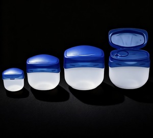 Frascos Cosméticos de Plástico PP Branco e Azul de 7g, 50g, 100g com Tampa Flip-top para Creme Labial, Creme Corporal, Creme Facial e Vaseline - Product Image 1
