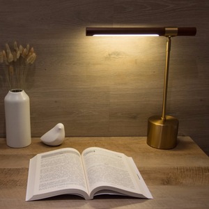 Lámpara de Escritorio de Diseño Italiano, Estilo Nórdico Minimalista, Acabado en Madera y Cobre, Decoración para Habitaciones de Hotel - Product Image 6