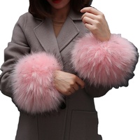 Manches en fausse fourrure de renard et raton laveur pour femme, poignets à chaud, anneaux de poignet, Parka tendance, vestes décoratives, manteau, mode hiver