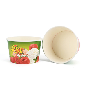 Vasos y Cubos de Papel para Helado con Diseño de Logotipo, de 4oz, 8oz, 10oz, 12oz y 16oz, de Pared Simple, Ecológicos, Biodegradables, con Recubrimiento de PE de Grado Alimenticio - Product Image 3