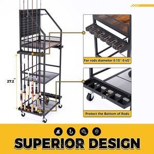 Présentoir sur mesure pour cannes à pêche pour supermarchés et chaînes <span class=keywords><strong>de</strong></span> magasins, support <span class=keywords><strong>de</strong></span> rangement sur pied pour cannes à pêche pour magasins d'articles <span class=keywords><strong>de</strong></span> pêche - Product Image 3