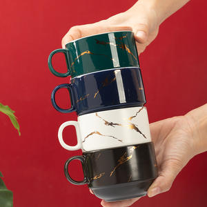 Ensemble de tasses en céramique de porcelaine de haute qualité, petit format exquis, écologique, capacité de 260 ml, design moderne, cadeau de luxe pour le thé - Product Image 3