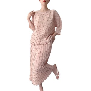 Traje Plisado Hecho a Mano Estilo Miyake para Mujer, Verano 2026, Top + Falda por Encima de la Rodilla, <span class=keywords><strong>Elegante</strong></span>, <span class=keywords><strong>Juvenil</strong></span>, Cómodo e Informal - Product Image 5