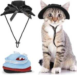 Sombrero de Sol para Mascotas, Ligero, Transpirable, de Malla, para Verano, Personalizado, de Algodón, para Exteriores, para Perros, Gatos y Animales Pequeños, Diseño Sólido, Envío Rápido <span class=keywords><strong>2026</strong></span> - Product Image 1