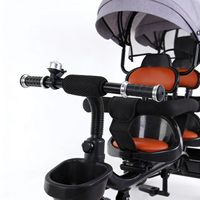 Vélo double pour enfants, tricycle jumeau, poussette double pour bébés de 1 à 6 ans avec fonction de direction - Vente en gros usine