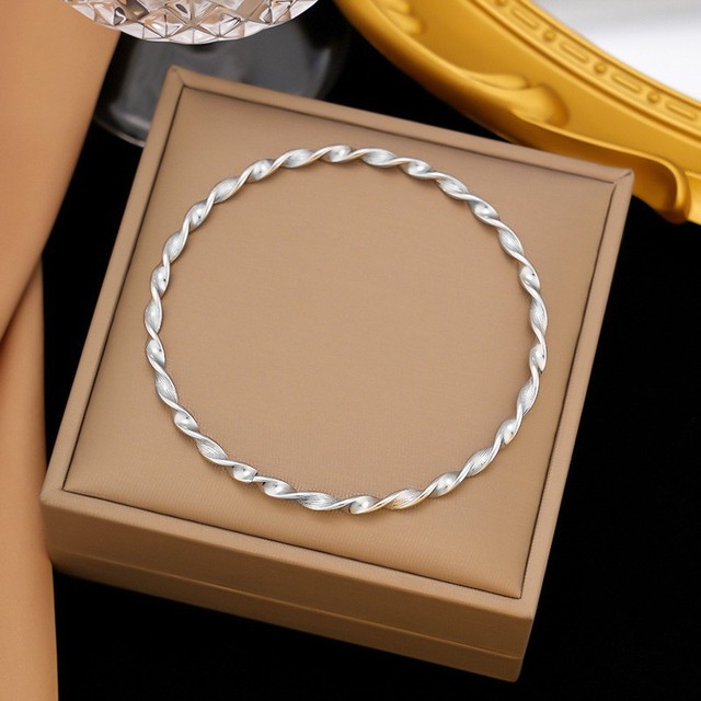 Hot Sale Minimalist Twist Cable Wire Bracelet Stainless Steel Jewelry Waterproof Twisted Braided Open Cuff Bangle Bracelet