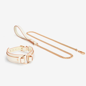 Cuero de grano completo Bdsm esclavo Cosplay juguetes Cadena de acero Sexy Correa anillo Bondage <span class=keywords><strong>Collar</strong></span> para amante juego de rol postura - Product Image 6