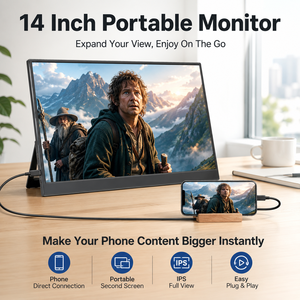 1920x1200 จอภาพแบบพกพา 14 นิ้ว IPS 16:10 แล็ปท็อปหน้าจอขยาย USB C มินิ <span class=keywords><strong>HDMI</strong></span> สำหรับสำนักงานท่องเที่ยวเกมมิ่ง - Product Image 1