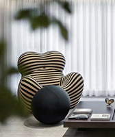 Fauteuil pouf inclinable de style moderne avec housse amovible, revêtement en tissu imperméable, confort élevé, canapé paresseux avec repose-pieds