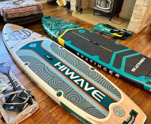กระดานแพดเดิลบอร์ดแบบเป่าลม PF Custom 11' รุ่น Double-Layer Carbon พร้อมปั๊มและอุปกรณ์เสริมสำหรับกีฬาทางน้ำ HW04/3 Doubl - Product Image 1