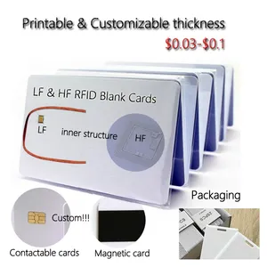 Rfid 125Khz Printable Rfid PVC Blank Nfc Mate Business Cards Phone Qrcode Glossy White T5577 Rfid Card