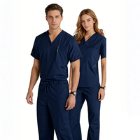 Fabricant chinois, vente en gros de blouses médicales à col en V et pantalons droits/pantalons de jogging, logo personnalisable, uniforme médical