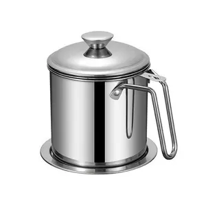 Filtro separador de aceite para freír en la cocina, recipiente de grasa para Bacon, olla de aceite de acero inoxidable con malla fina - Product Image 1