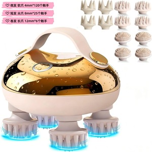 Masseur électrique portable pour le cuir chevelu, étanche IPX7, appareil de massage de la tête, masseur corporel complet, brosse électrique pour le nettoyage du visage - Product Image 2