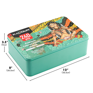 Bút chì màu 240 Kalour đặt trong hộp thiếc với bút chì màu 240 chuyên nghiệp và sắc tố phong phú để phác thảo và vẽ làm quà tặng - Product Image 4