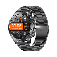 AK87 jam tangan pintar senter, gelang pintar layar HD 1.7 inci, pelacak kebugaran baterai 1000mAh, jam tangan pintar Fitcloud Pro