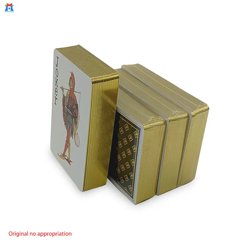 Free Sample Custom Printing Design And LOGO High Quality Gold Edges Gold Stamped Glossy Varnishing Paper Poker Playing Cards