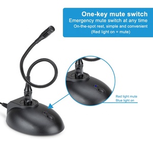 Micrô Cổ Ngỗng <span class=keywords><strong>USB</strong></span> Chuyên Nghiệp EJU02 Micrô Điện Dung Để Bàn Micrô Hội Nghị Cho Phòng Họp - Product Image 2