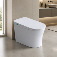 WC intelligent sans réservoir avec chasse automatique, bidet intégré, siège chauffant, protection en mousse et télécommande sans fil