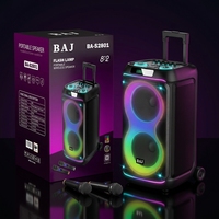 BA-J2801 Altavoz Inalámbrico Portátil Personalizable de Alta Potencia con Luz RGB, Micrófono, Bajos Profundos y Sonido Estéreo para el Hogar y Fiestas al Aire Libre
