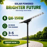 Installation facile, tout-en-un, 150W, silicium monocristallin, LED solaire pour rue, IP66, construction en alliage d'aluminium, télécommande, 3 ans de garantie