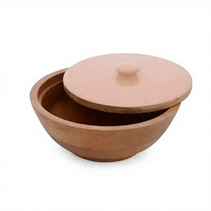 Juego de 50 Tazones de Madera Natural Pulida con Diseño Clásico y Borde de Corteza Rústica - Ecológicos para Servir Comida en Fiestas - Product Image 1