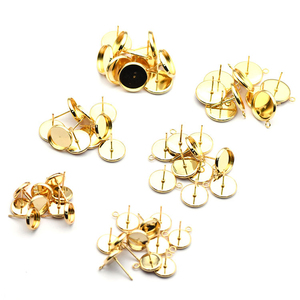 100 Cái/túi 316L Thép Không Gỉ Earring <span class=keywords><strong>Cabochon</strong></span> Trống Cơ Sở Bezel Set Stud Earring Cho Phụ Nữ Handmade Stud Earring Phát Hiện DIY - Product Image 1