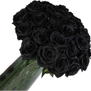 Flores artificiales de aspecto Real, rosas Artifi de espuma negra, rosas negras y rojas para ramos de boda artesanales, centros de mesa para fiestas - Product Image 1
