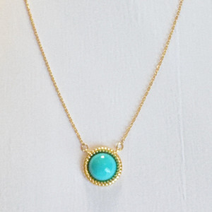 Collier pendentif cercle doré avec pierres de type diamant, chaîne délicate pour femme - Product Image 3