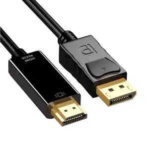 Kabel adaptor HDTV DP ke DisplayPort berlapis emas 1.8m DP ke HDTV tampilan Monitor Desktop Port 4K kabel konektor HDTV