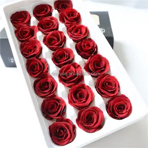 Sz295 cabeças de flor de rosas, pequenas preservas e preservadas, caixa de presente eterna, decoração de longa duração