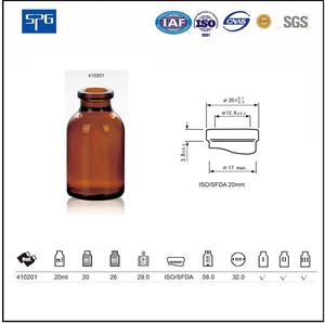 10ml 20ml 30ml 50ml 100ml viales de vidrio de inyección farmacéutica antibiótica USP tipo I, II, III - Product Image 4