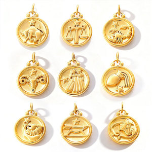 เครื่องประดับสแตนเลสสตีล 316L ชุบทอง 14k 18k แบบกำหนดเอง พร้อมจี้รูปจักรราศีสำหรับทำสร้อยข้อมือ สร้อยคอ และเครื่องประดับ - Product Image 4