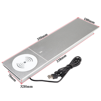 Prise de courant de bureau en aluminium avec couvercle coulissant, chargeur sans fil, 2 prises, prise de charge de bureau compatible US/EU/AU/CN/UK